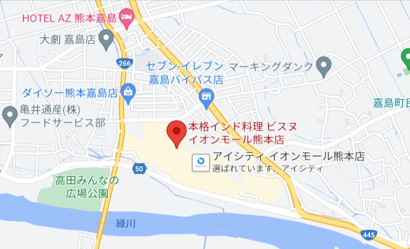 ビスヌイオンモール熊本店地図